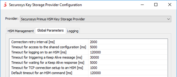 Screenshot showing the &quot;Global Parameters&quot; settings