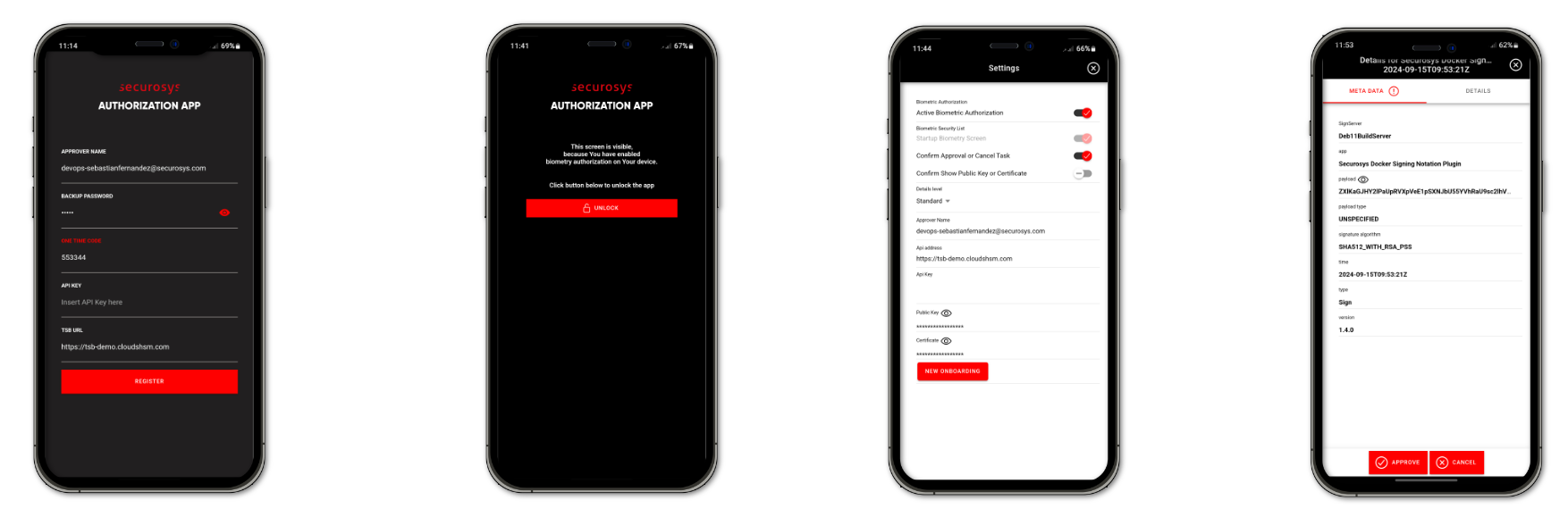 Authorization App screenshots