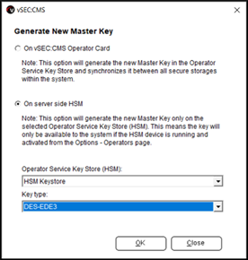 Generate New Master Key