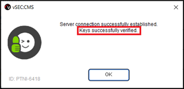 Successfully Verified Keys