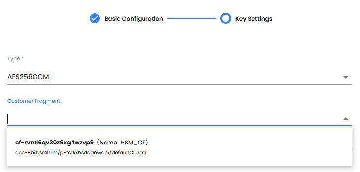 DFC Key Type and Fragment