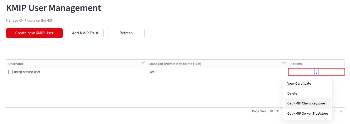 Screenshot of Download KMIP files