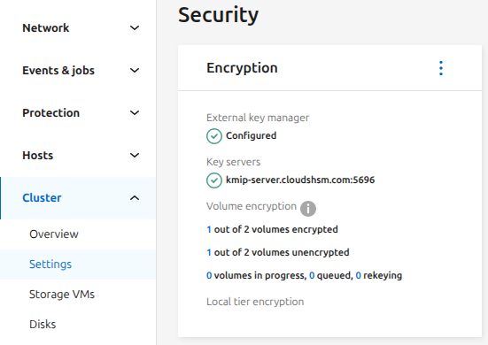 NetApp Cluster encryption via KMIP