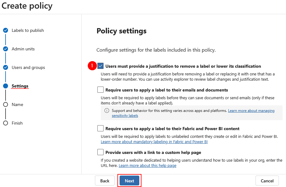 Policy Settings